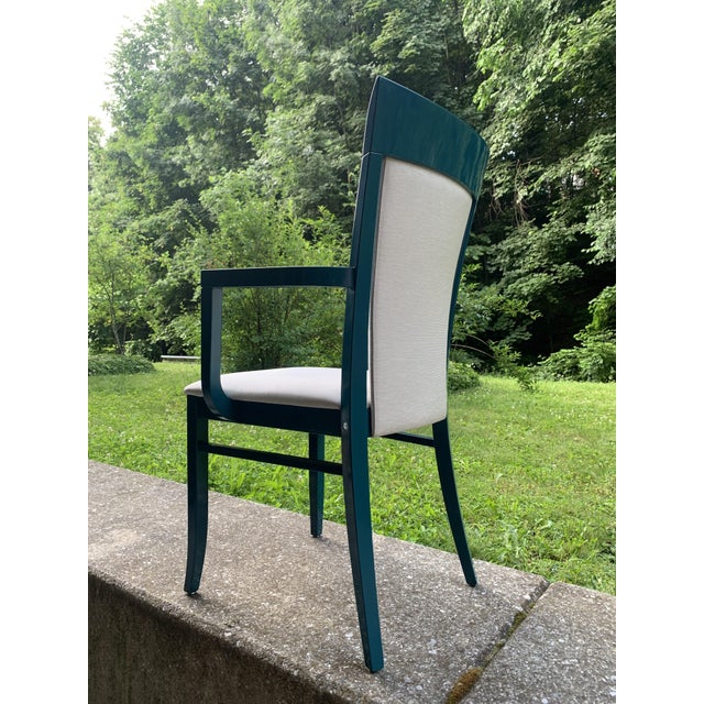 Art Deco Armchair in Green Laque by Thonet for Gebrüder Thonet Vienna Gmbh, 1980s For Sale - Image 11 of 12