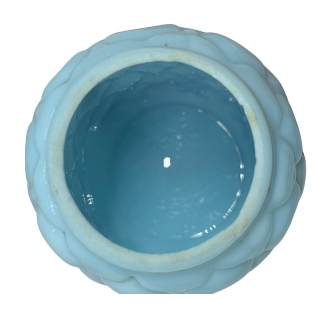 Attributed to Consolidated Glass Eapg Light Blue Opaline Cone/Pineapple Sugar Shaker C1890 Usa For Sale - Image 9 of 12
