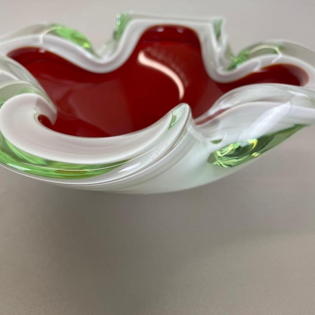 Red Large Murano Glass Bowl or Ashtray, Italy, 1970s For Sale - Image 8 of 18