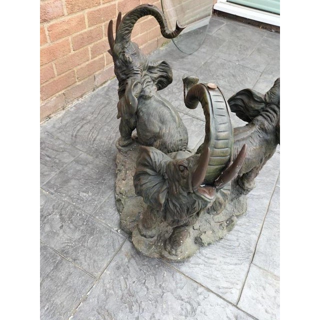 Gray Mid-Century Sculptural Elephant Coffee Table with Glass Top, 1970s For Sale - Image 8 of 10
