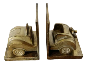 Vintage Model Car Bookends in Brass, 1960s, Set of 2