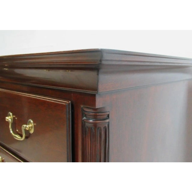 Chippendale 1980s Kindel Winterthur Solid Mahogany Chippendale Dresser Chest Of Drawers For Sale - Image 3 of 12