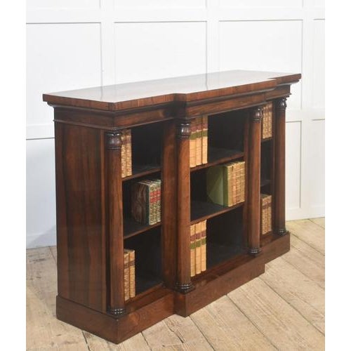 Rosewood Breakfront Open Bookcase, 19th Century For Sale - Image 4 of 17
