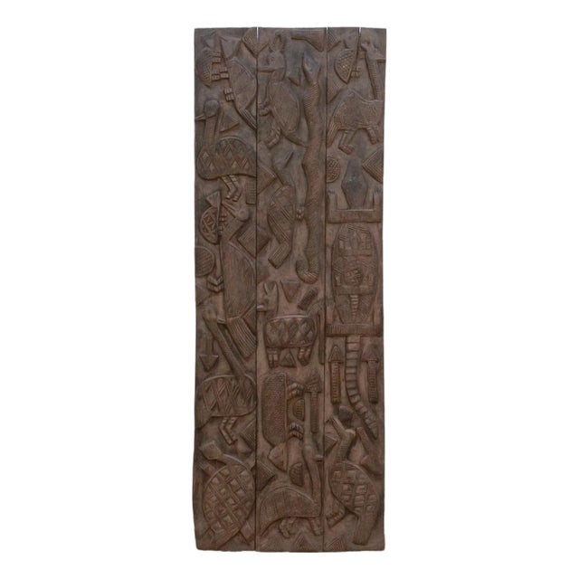 Mid-Century Carved African Wall Art For Sale