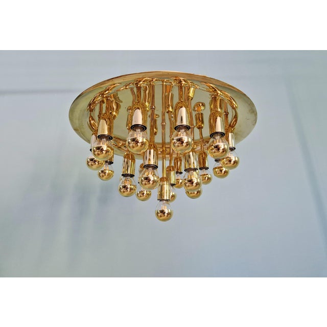 Space Age Brass Sputnik Ceiling Light, 1970s For Sale - Image 12 of 14