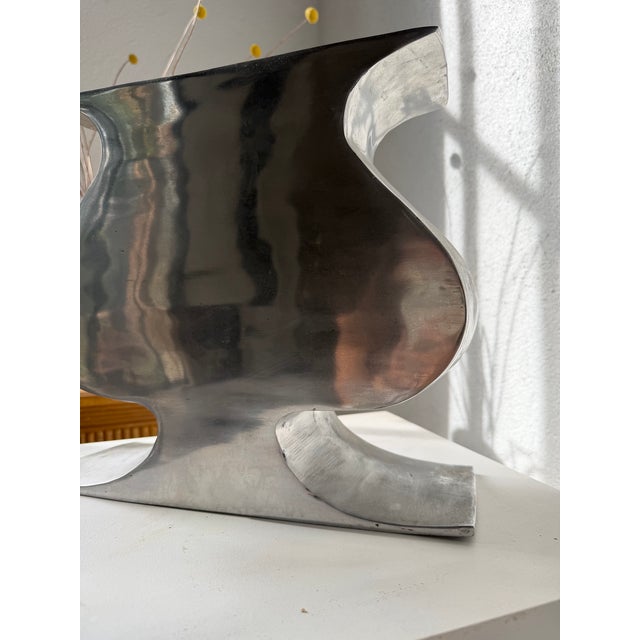 Vintage Cast Aluminum Vase, 1970s For Sale - Image 15 of 18