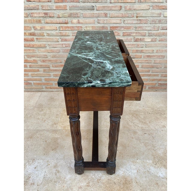 Early 20th Century Spanish Carved Walnut Console Table For Sale - Image 12 of 18
