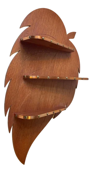 Danish Leaf Spice Rack in Teak and Copper, 1960s