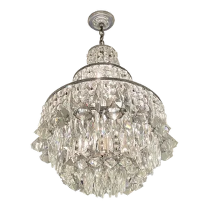 Statement Chandelier Mid Century Crystal Massive Multi Tiered