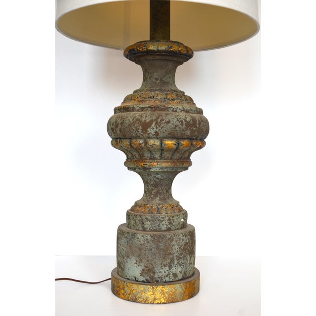 Vintage Mid-Century Neoclassical Plaster Table Lamp, circa 1960s-70s Amazing large scale vintage architectural lamp! A...