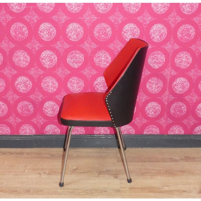 1960s Red and Black Cocktail Chair in Chrome, 1960s For Sale - Image 5 of 10