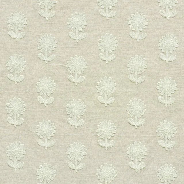 Sample - Schumacher Paley Embroidery Fabric in Natural For Sale