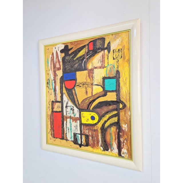 W. Broek, Cobra Movement Abstract Composition, 1993, Oil on Canvas For Sale - Image 4 of 8