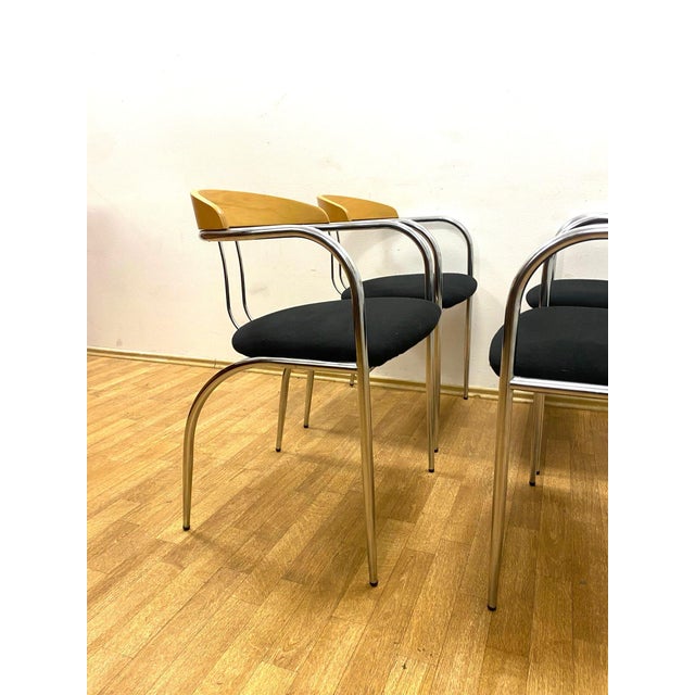 Vintage Dining Set with Chrome Tube Frame, 1970s, Set of 5 For Sale - Image 11 of 13