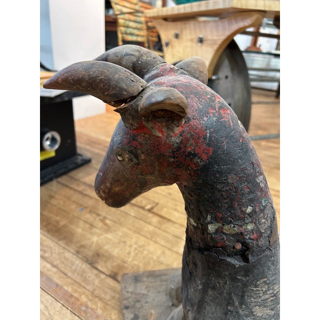 Brown Antique Primitive Thai Ram Sculpture For Sale - Image 8 of 18