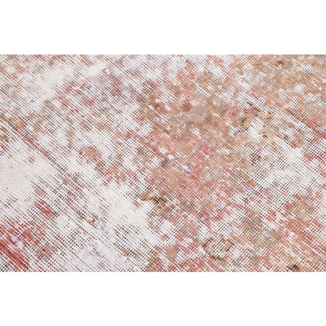 Burnt Orange 20th Century Antique Tabriz Handmade Distressed Motif Rust Wool Rug For Sale - Image 8 of 9