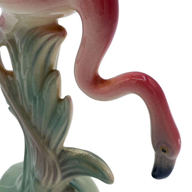 1950s Mid-Century Pink Drinking Flamingo Ceramic Tabletop Sculpture Set by Brad Keeler, 2 Pieces For Sale - Image 13 of 16