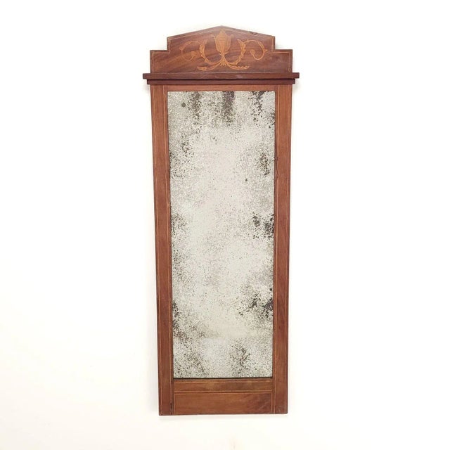 Late 19th Century Danish Pier Mirror, Inlaid Mahogany, Old Glass For Sale - Image 5 of 5