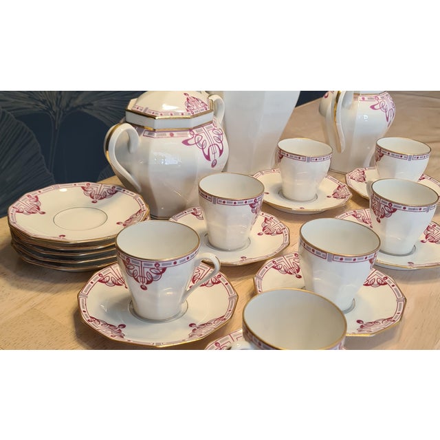 Art Nouveau Coffee Service by BRP Bernardaud & Raynaud for Limoges, 1900, Set of 21 For Sale - Image 3 of 14
