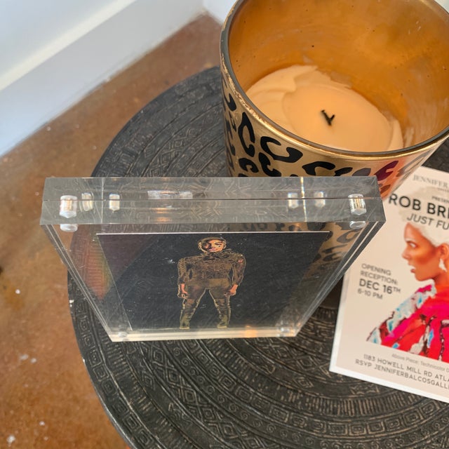 Black "Moon Drop" Contemporary Expressionist Portrait Photograph in Lucite Frame For Sale - Image 8 of 13