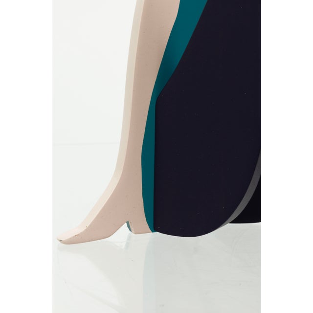 1980s James W. Eaton, Untitled (Woman With Bird) 1989 Signed Painted Metal Sculpture For Sale - Image 5 of 8