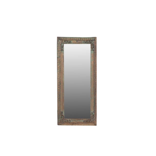 Indian Vintage Indian Teakwood Mirror For Sale - Image 3 of 4