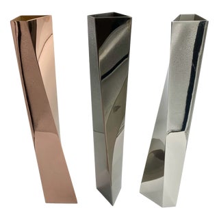 Sculptural Triptych Crevasse Vases by Zaha Hadid for Officina Alessi, 2005, Set of 3 For Sale