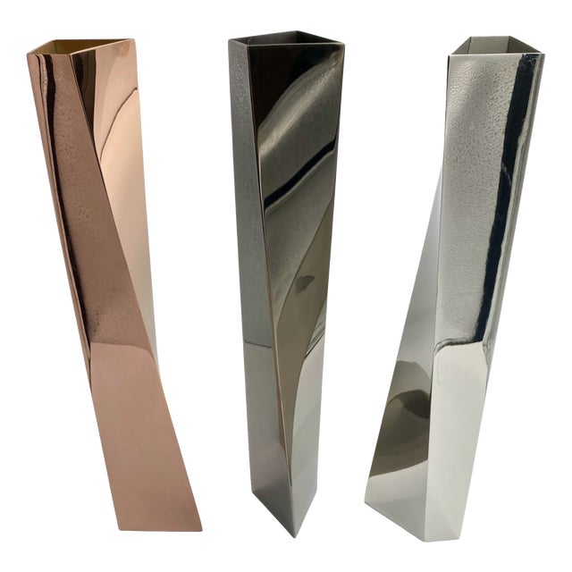 Sculptural Triptych Crevasse Vases by Zaha Hadid for Officina Alessi, 2005, Set of 3 For Sale