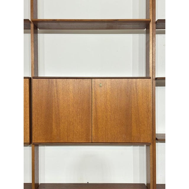 Brown Mid-Century Modern Modular Wall Shelf in Teak by Interna-Peter Pedrides, 1960s For Sale - Image 8 of 18