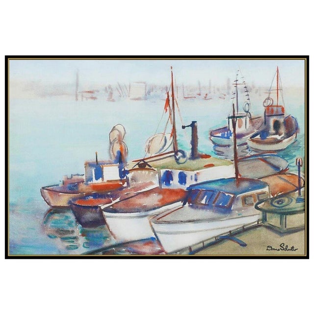 Message us to inquire about custom framing options! (Included for free with every purchase) The artwork here, "Boats in...