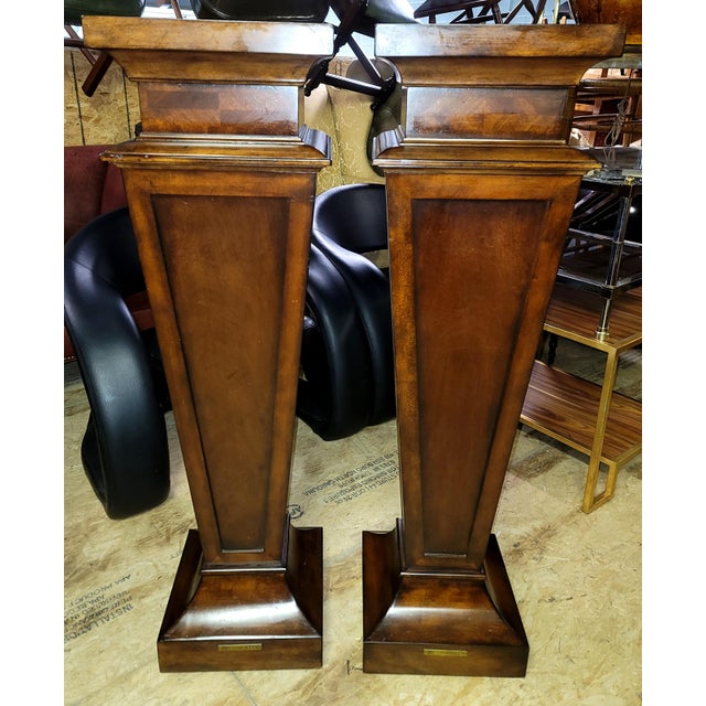 Pair of Early 21st Century Ethan Allen Neoclassical Pedestal Plant