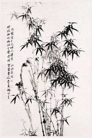 Chinese Bamboo by Zheng Xie, Vintage Art Print, 16" X 24"