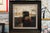 Downtown: Framed Square Textured Abstract Painting On Canvas With Black Red Beige And White Colors. Black Hand finished...