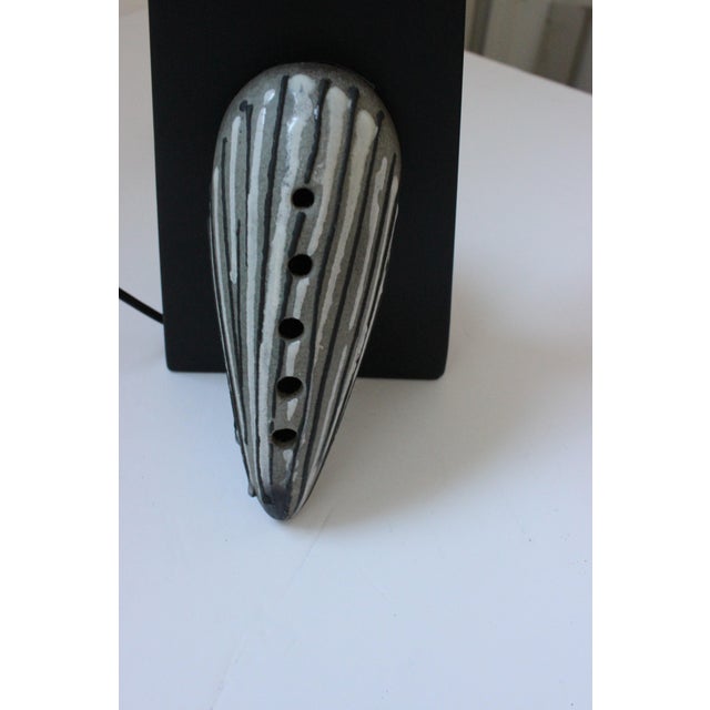Midcentury Modern Table Lamps French Artisan Made "Totem" With New Custom Linen Shades - a Pair For Sale - Image 9 of 13
