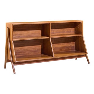 Kipp Stewart for Drexel Declaration Mid Century Walnut Bookcase Shelf For Sale