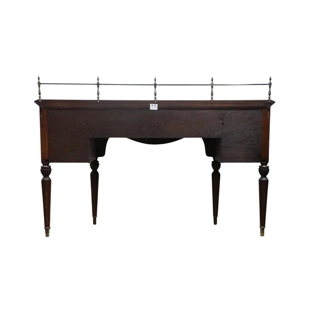 Thomasville Furniture Kent Park Collection Banded Flame Mahogany 68" Buffet Sideboard W. Brass Rail 38921-240 For Sale - Image 13 of 15