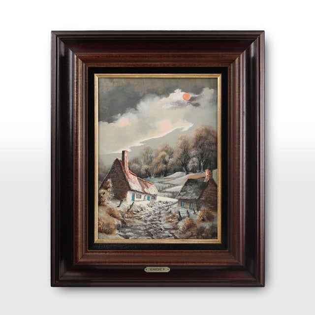 Landscape with Houses, 1950s, Oil on Canvas For Sale - Image 11 of 11
