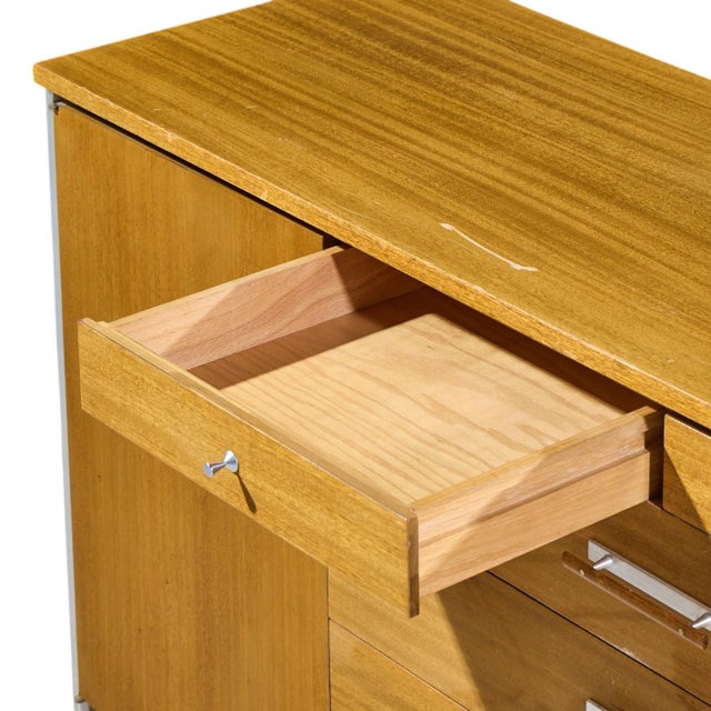 Brown Paul McCobb for Calvin Linear Mid Century Walnut and Stainless Steel Credenza For Sale - Image 8 of 10