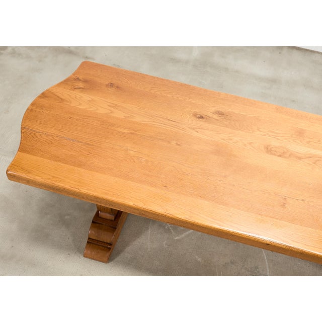 Country French Provincial Oak Farmhouse Trestle Dining Table 8 Ft For Sale In Sacramento - Image 6 of 18