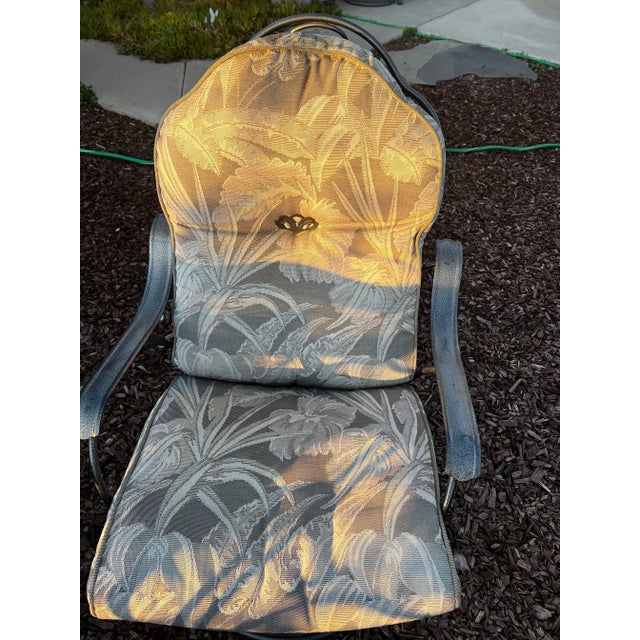 Dark Gray Vintage Homecrest Liberty Garden Collection Square Table & 4 Swivel Rocking Armchairs With Original Cushions For Sale - Image 8 of 13