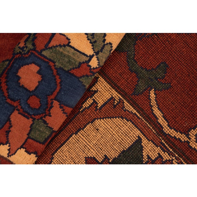 Copper Tribal Kargahi 1980's Rust/Gold Wool Rug - 7'1'' X 9'10'' For Sale - Image 8 of 10
