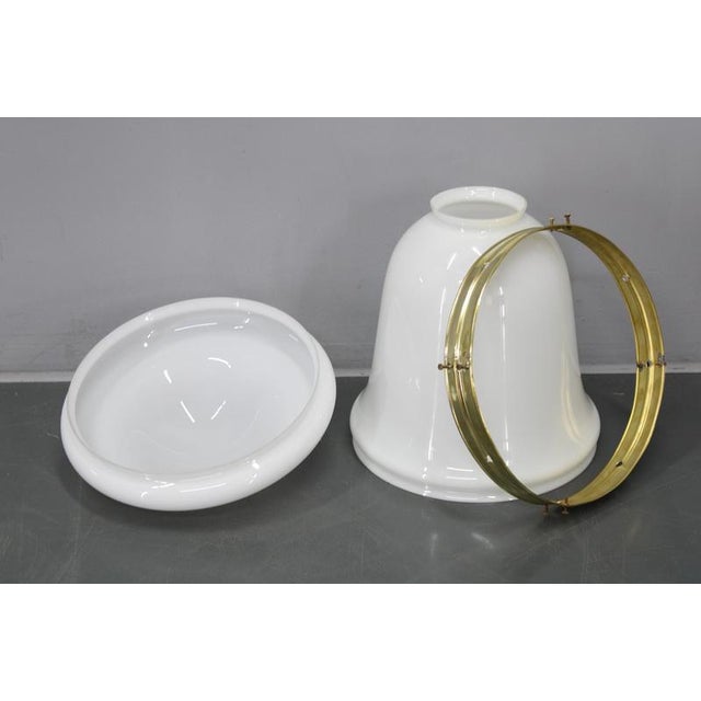 Luzette Pendant Lights in Opaline Glass and Brass by Peter Behrens for Aeg, 1930s, Set of 2 For Sale - Image 14 of 17