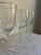 Gorham Crystal's "Golden Horizon" water goblets from the 1990s. Thin gold trim with elegant rib on the cup; decorated...
