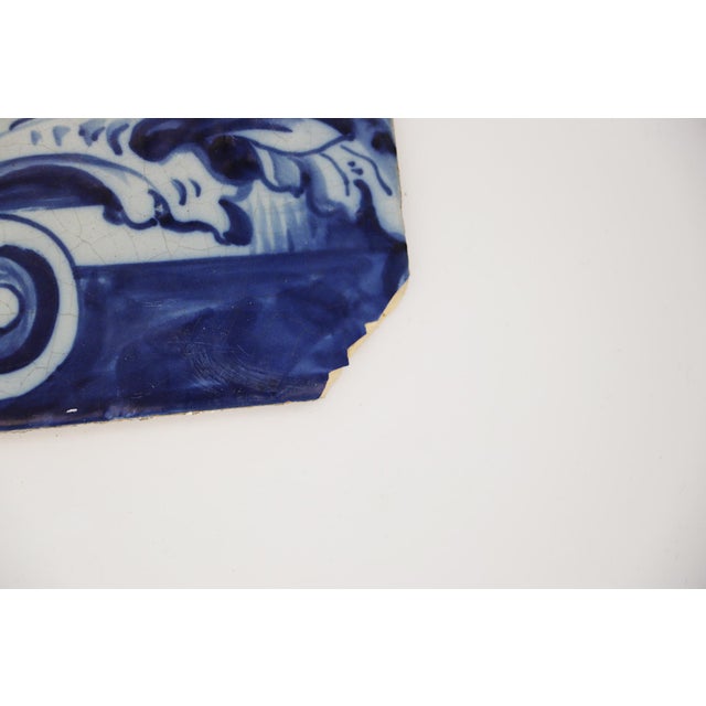 Ceramic 19th Century Set of Four Portuguese Tiles With a Baroque Border Motif For Sale - Image 7 of 13