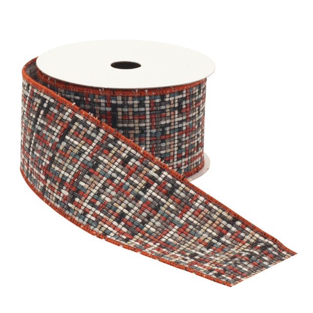 Add rustic charm and cozy color to your holiday creations with this Checkered Woven Wired Ribbon. Featuring a warm red and...