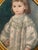 Blue School of Paris, French Oil on Canvas Painting of Young Child Portrait Dressed in Lace Finery, Original Period Oval Gilt Gold Leaf Frame. For Sale - Image 8 of 12