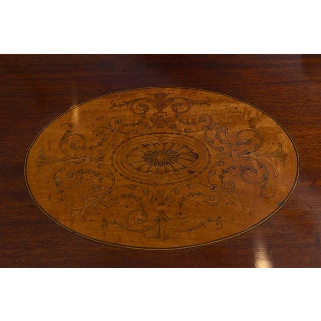 One of a Pair of English Satinwood, Mahogany and Painted Serpentine Cabinets, Mid 19th Century For Sale - Image 4 of 12