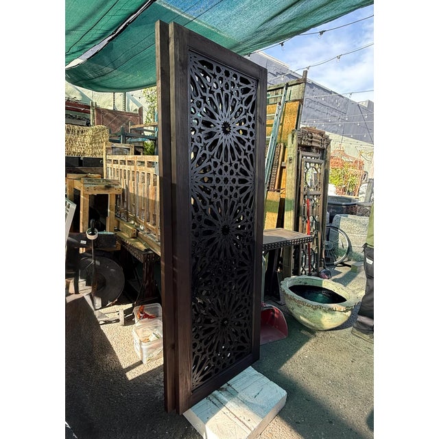 Vintage Large Moroccan Wood Ebony Panel For Sale In Los Angeles - Image 6 of 6