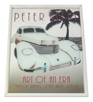 Art Deco Style Peter Kelly Art of an Era Advertising Mirror, 1980s