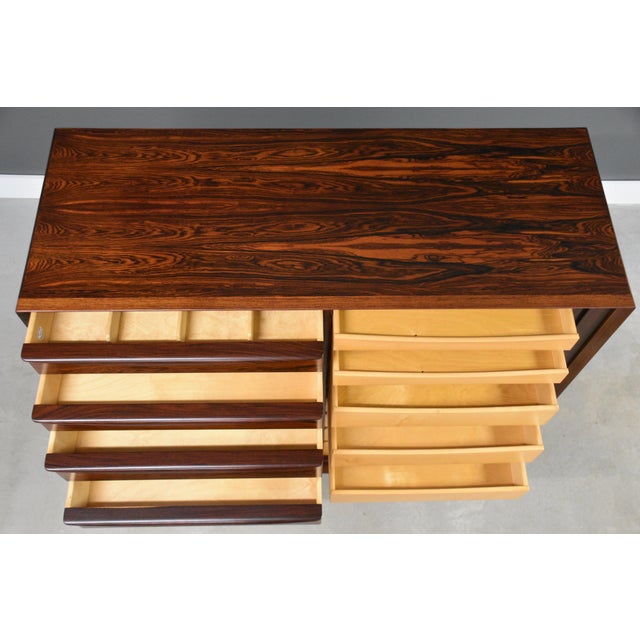 1960s Refinished Danish Modern Rosewood Armoire Dresser by Sven Madsen for Falster For Sale In Boston - Image 6 of 12